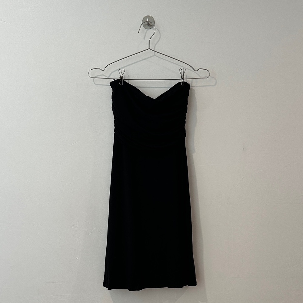 Ann Taylor Jersey Knit Black Strapless Dress